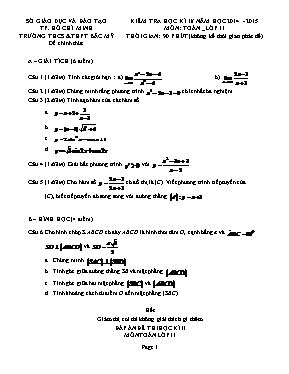 Kiểm tra học kì II môn học Toán 11